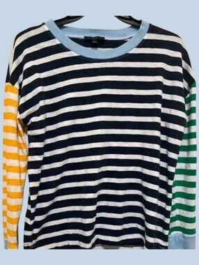 100% Cotton J.CREW Striped 90s Vintage Long Sleeve
